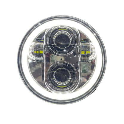 110 Watts 4 Projector  Full  DRL Ring Headlight for Jawa 42 Bobber & Yezdi Roadster, Harley Davidson 750 Street, Harley Davidson 883 & Bajaj Avenger