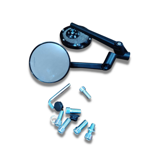 BO513 Universal Black Handle Bike Mirror - Sleek & Functional