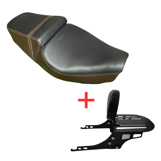 Ultra Cushion Dual Color Seat & Top Plate Backrest for Jawa 42, Jawa 42 2.1, Jawa Classic 300