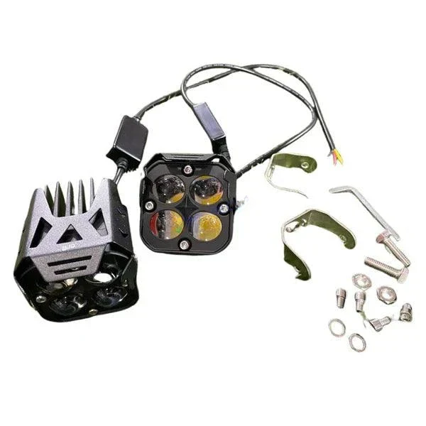 HJG 4X4 Original Devil Eye 120W Fog Light – Red, White, & Yellow LED Laser Spotlight for Bike/Car/Jeep (Pair)