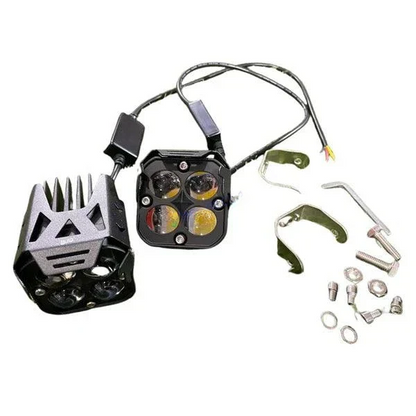 HJG 4X4 Original Devil Eye 120W Fog Light – Red, White, & Yellow LED Laser Spotlight for Bike/Car/Jeep (Pair)