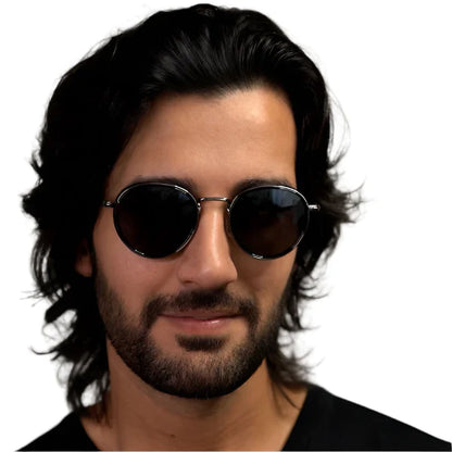 Captain Black & Silver Polarized Round Sunglasses – PMG3982