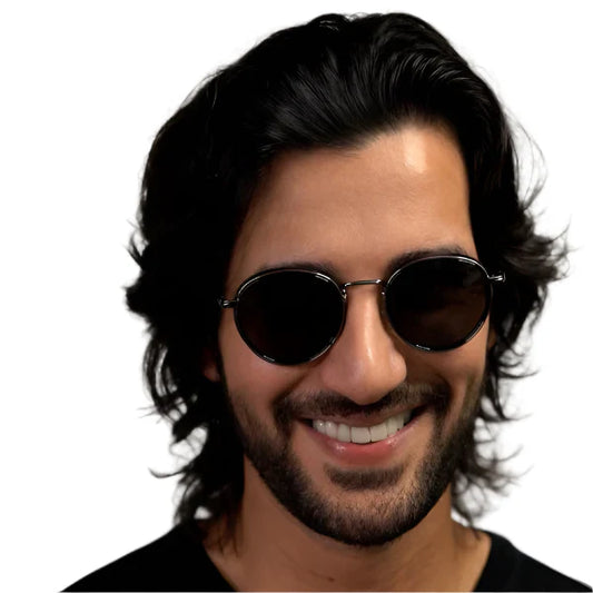 Captain Black & Silver Polarized Round Sunglasses – PMG3982