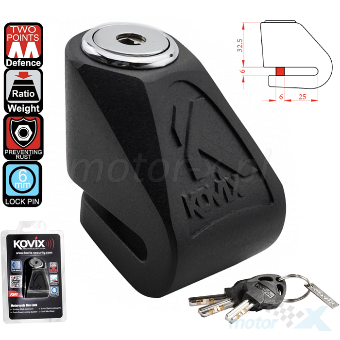 Kovix KN1 Disk Lock with Carbide Lock Pin | Stainless Steel, High-Security Disc Lock for Bikes