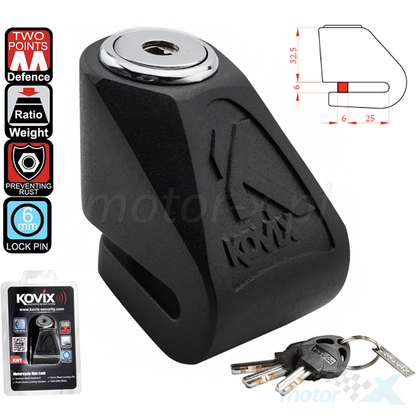 Kovix KN1 Disk Lock with Carbide Lock Pin | Stainless Steel, High-Security Disc Lock for Bikes