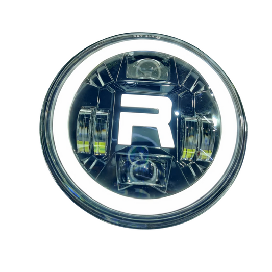 7" Inch New Design R logo  LED Headlight for All ROYAL ENFIELD Models