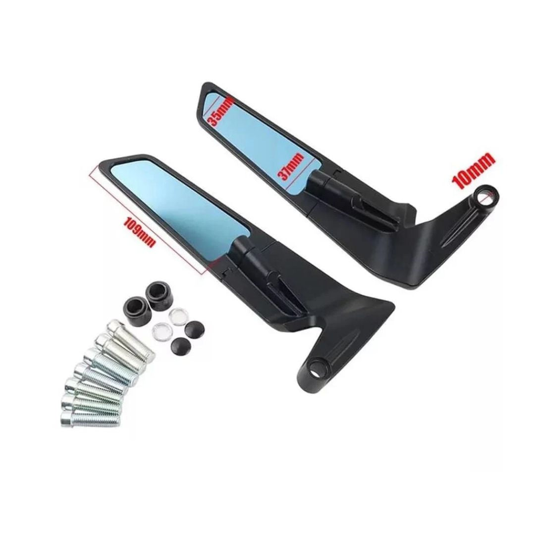 Wing Type Rear View Mirror for Yamaha, Hero, Honda, Suzuki, Duke, MT-15, Apache 200 (Set of 2)