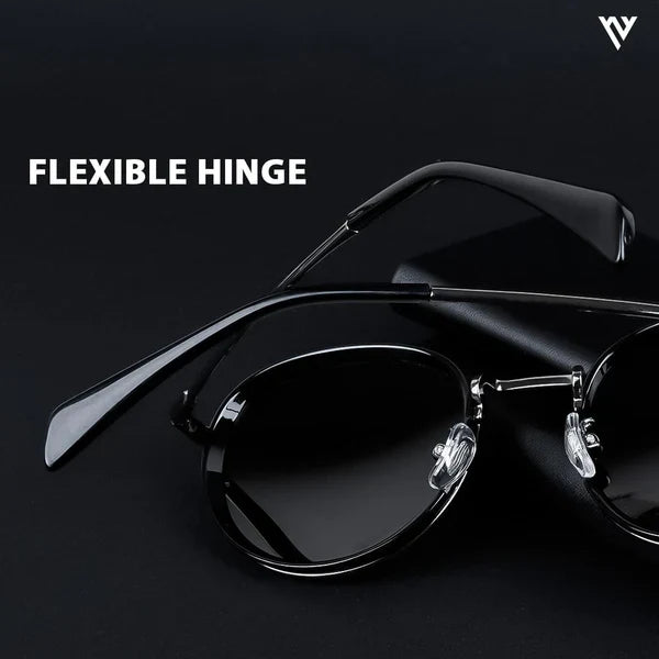 Captain Black & Silver Polarized Round Sunglasses – PMG3982