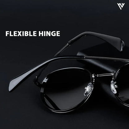 Captain Black & Silver Polarized Round Sunglasses – PMG3982