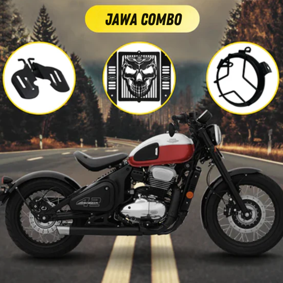 Jawa 42 Bobber Footrest, radiator & Headlight Grill Combo