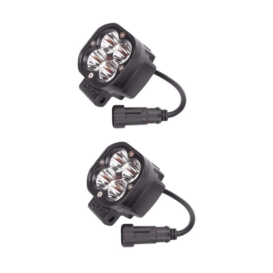 LIU HJG Mini 4 LED Fog Light with Harness (80 Watts) | Compact, Powerful Fog Lights for Bikes (Pack of 2)