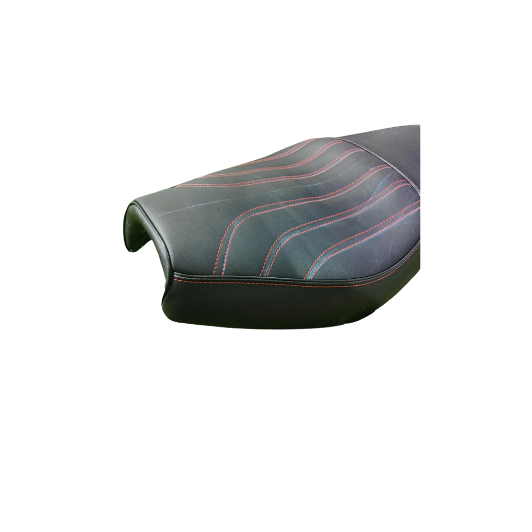 Straight Line Seat with Red Thread for Jawa 42, Jawa 42 2.1, & Jawa Classic 300