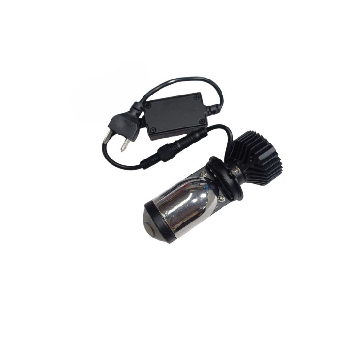 HJG Projector Lens H4 LED Bulb 50W HJG Y6 Projector Light Lamp H4 LED Mini Projector Lens with Fan for Bike Bulb 7000LM Conversion Kit Hi/Lo Beam Headlight 12V/24V for Motorcycle, Set of 1, White