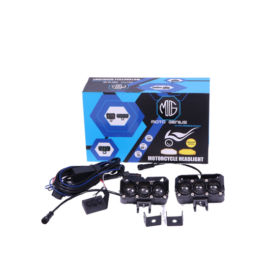 Moto Genius 60W 3-LED Future Light with Harness for Motorcycles