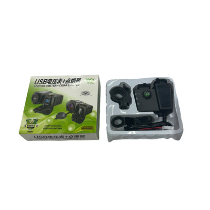 Cigarette Lighter & USB Charger with Compass – Universal for Motorcycles