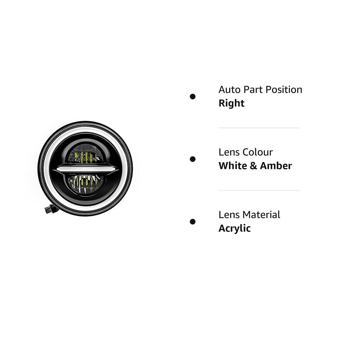 5.75 Inch MINUS Headlight  Full Ring  LED compatible for Avenger All models, RX100, RX135, Jawa 42 Bobber ,Yezdi roadster and Harley-Davidson