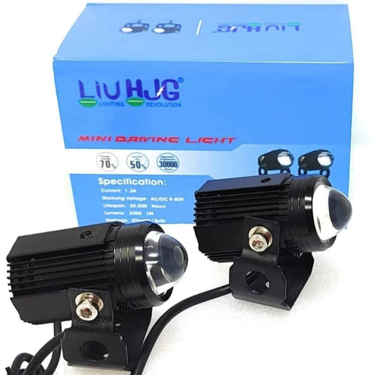 HJG Universal Mini LED Light Pods – 2-inch Dual Color White/Yellow Fog Lights for Car, Bike, ATV, SUV (Pack of 2)