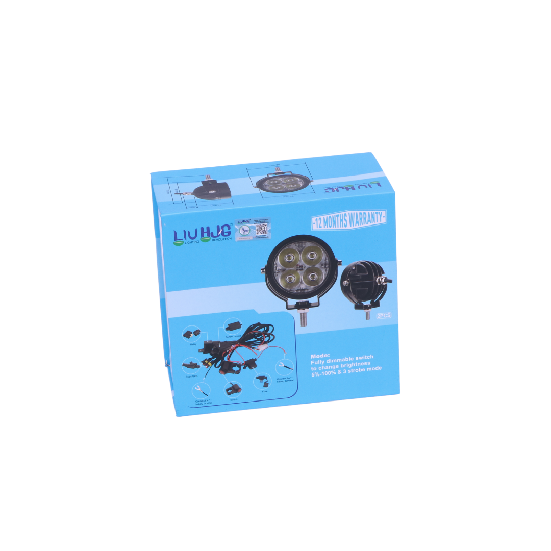40 Watt HJG Round 4 LED Fog Light with Harness