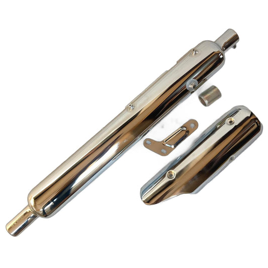 Stock Silencer Replica with Jaali for Royal Enfield Classic 350-500cc, Standard 350-500cc & Electra BS3/BS4/BS6