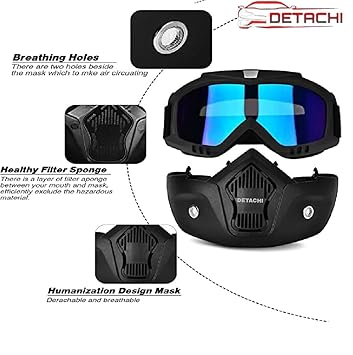 Bike Riding Goggles with Detachable Face Mask – Ultimate Protection