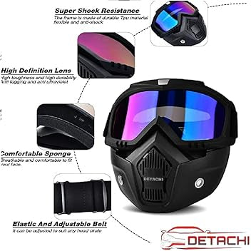 Bike Riding Goggles with Detachable Face Mask – Ultimate Protection
