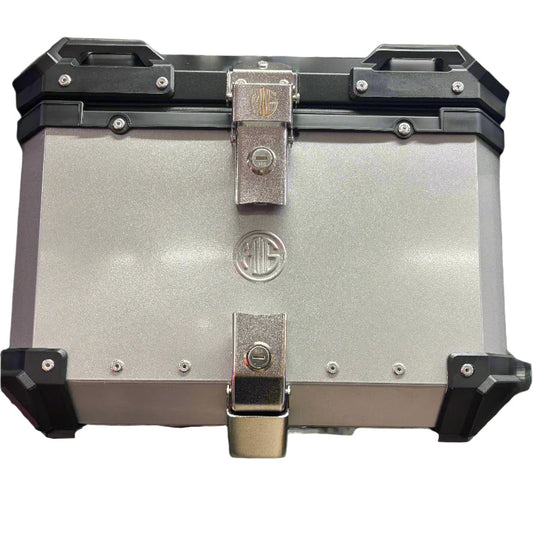 45L Aluminum Top Box – Moto Genius MG Silver – Sturdy & Stylish