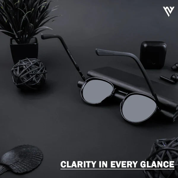 Black Polarized Round Sunglasses – Classic Design | UV Protection | PMG4443
