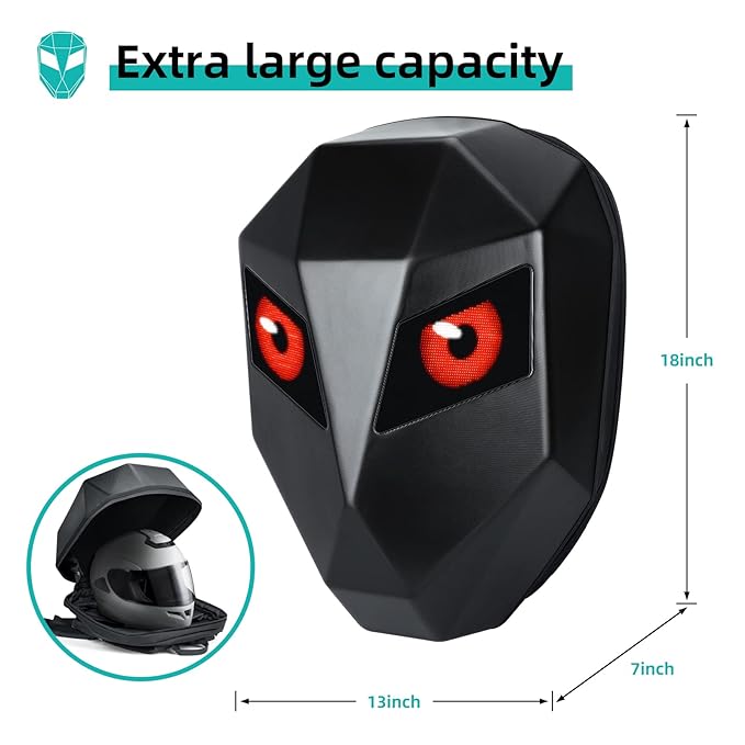 LED Motorcycle Backpack with Programmable Screen – Waterproof & Laptop Friendly