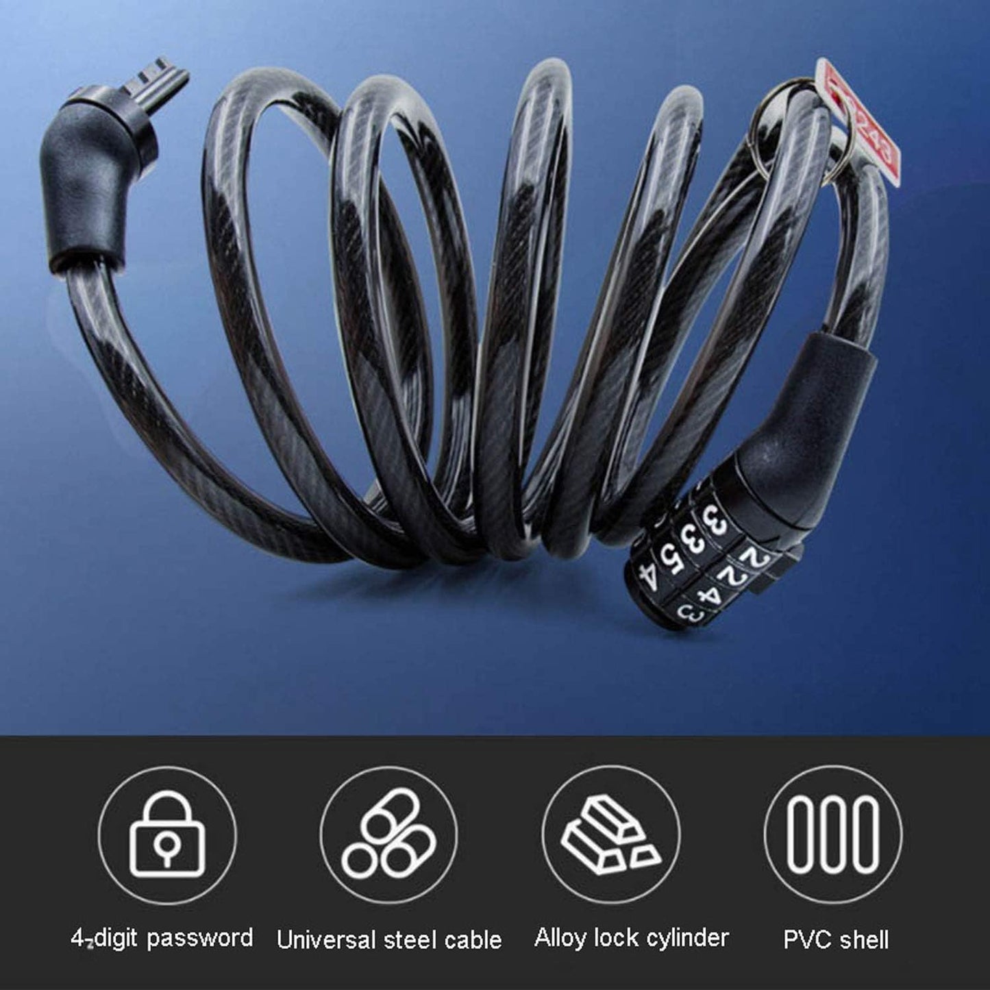 Motorcycle Bike Lock with Combination Number - Security Lock