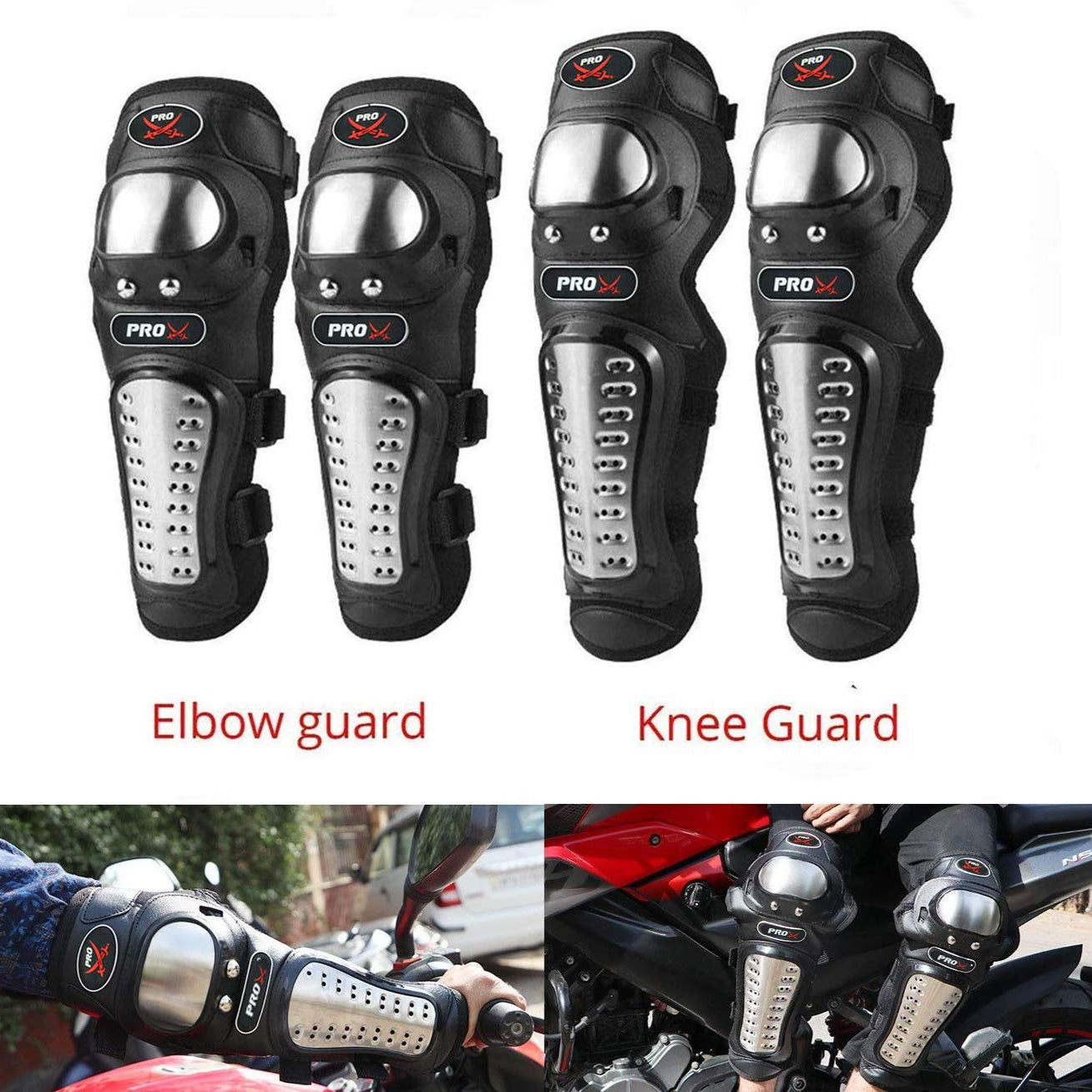 Probiker Pro-X Alloy Stainless Steel Knee Guard