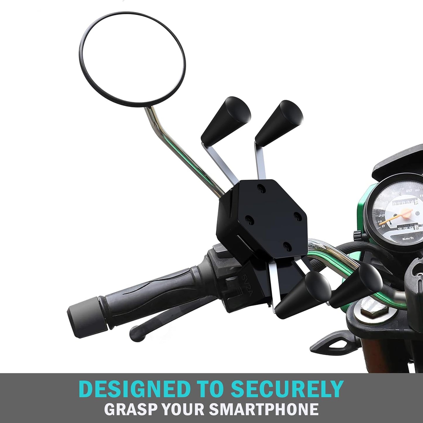 Universal Spider Mobile Phone Holder for Motorcycles with USB Charging