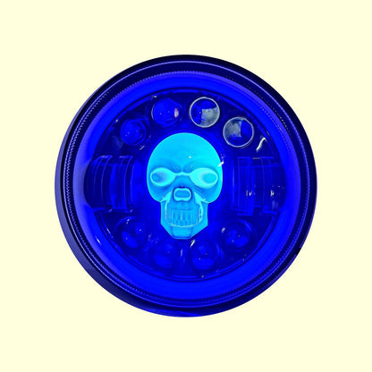 7" Inch LED Skull Headlight DRL Ring Bullet Thar Light (Multicolored Bhoot/Ghost Light, 1pcs)