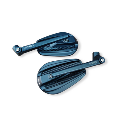 2004-406 Rectangle Black Handle Bike Mirror - Universal Fit