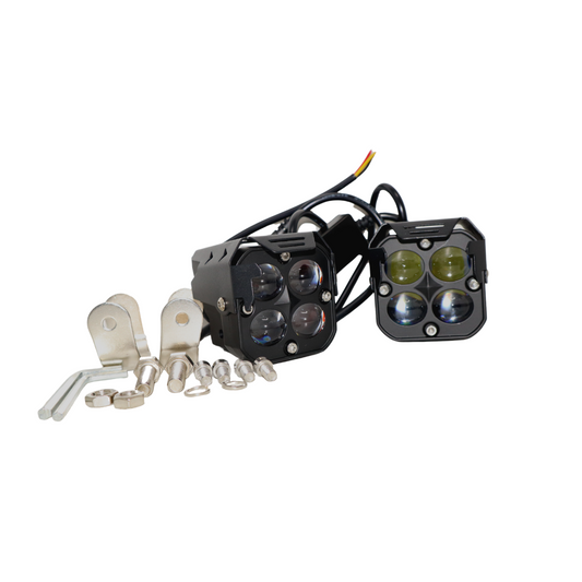 60 Watt HJG Four LED Cree Lens Fog Light – White/Yellow for All Bikes