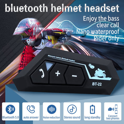 BT22 Waterproof Motorcycle Helmet Bluetooth Headset – Hands-Free Calls