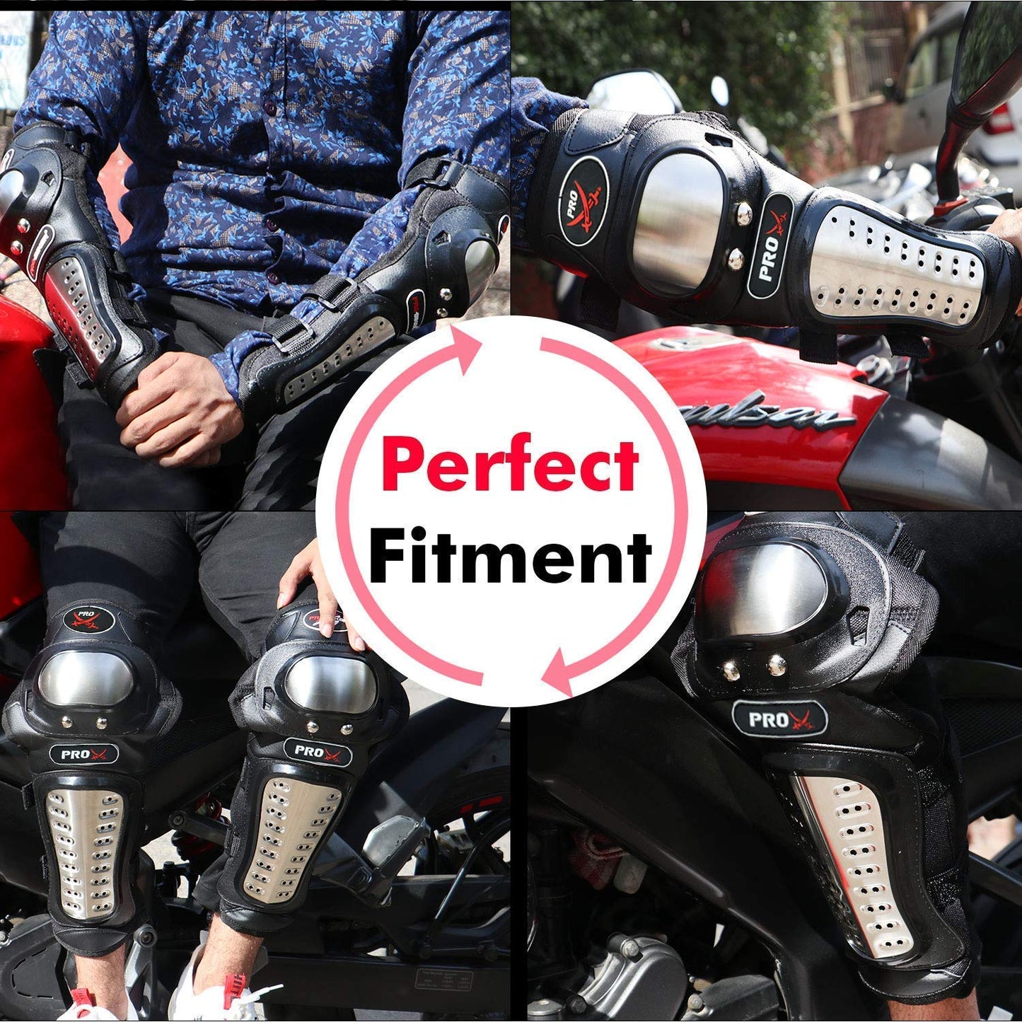 Probiker Pro-X Alloy Stainless Steel Knee Guard