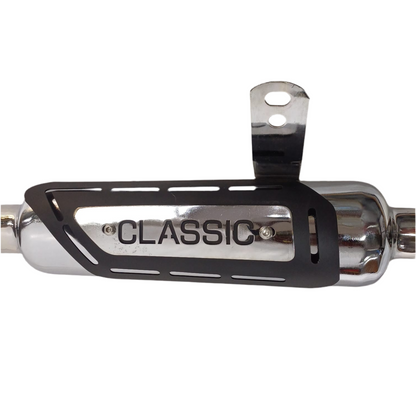 Moto Macho Indore Silencer with Dual Plate for Classic BS6/Electra/Standard - Reverse Cone Design