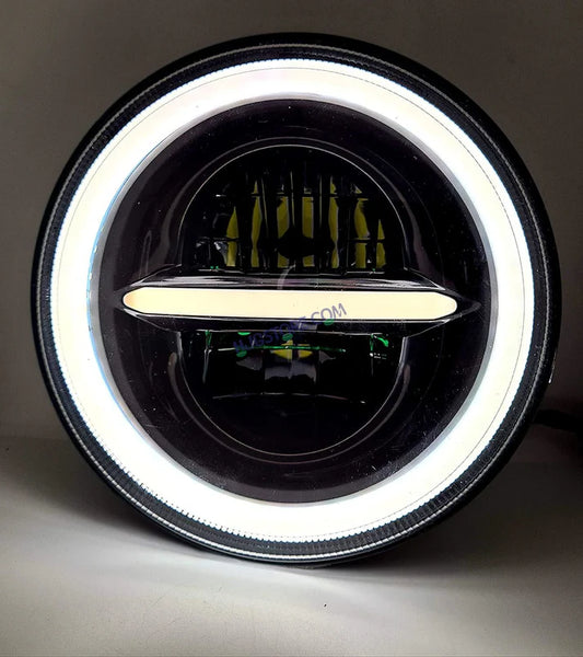 HJG 7 Inch Round Headlight Compatible with Royal Enfield, Jeep & Harley Davidson (Harley Minus Headlight)