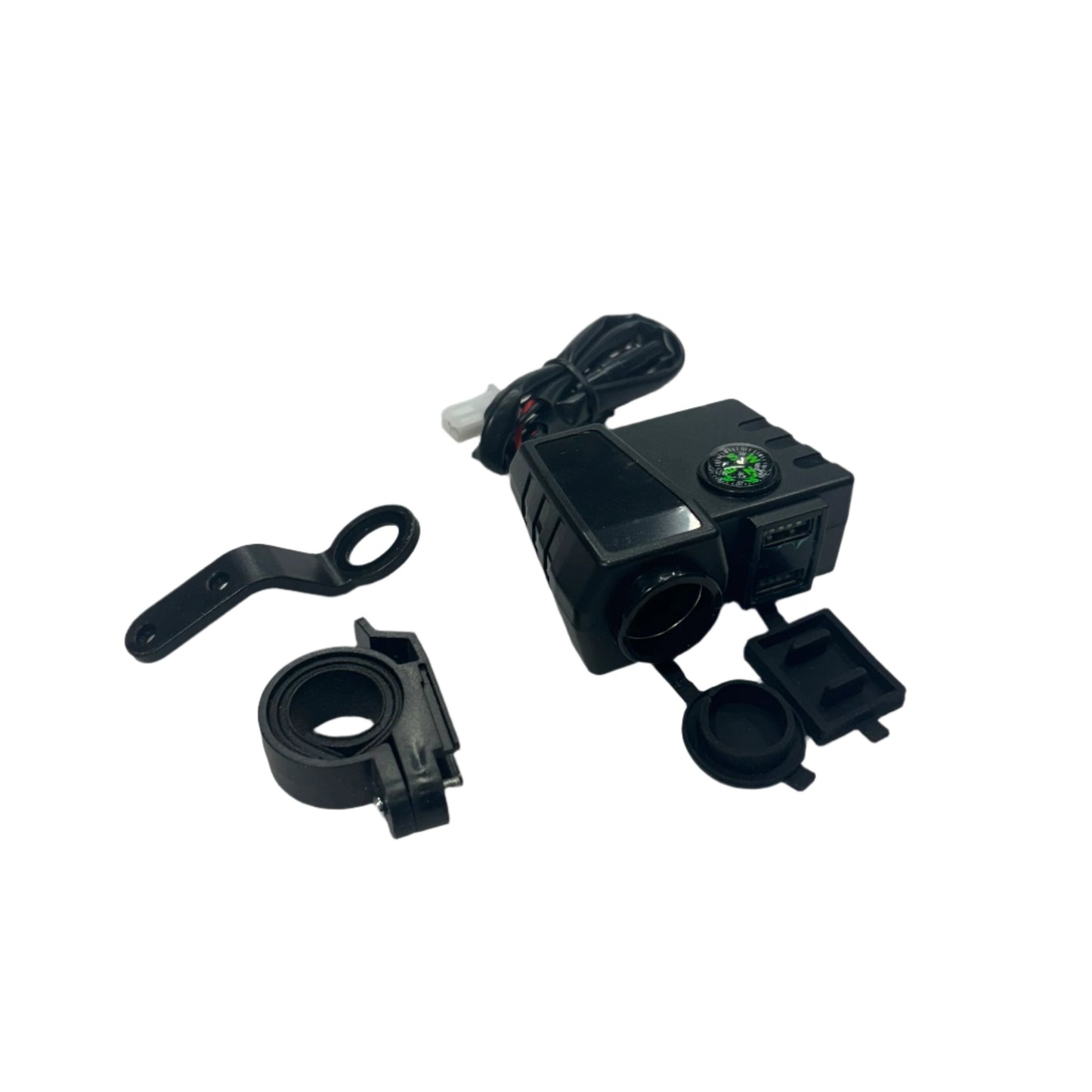 Cigarette Lighter & USB Charger with Compass – Universal for Motorcycles