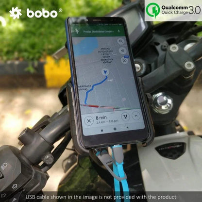 BOBO BM1 Jaw-Grip Bike Phone Holder with Fast USB 3.0 Charger