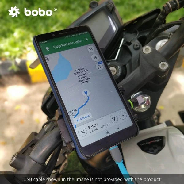 BOBO BM2 Claw-Grip Aluminium Bike Phone Holder with 2.5A USB Charger