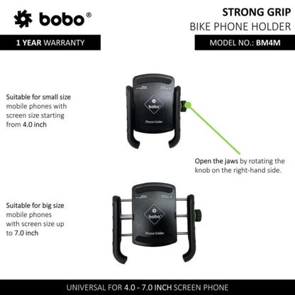 BOBO BM4M Jaw-Grip Bike & Cycle Phone Holder – Strong & Reliable