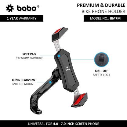 BOBO BM7 Diagonal-Grip Bike & Cycle Phone Holder – Secure & Adjustable