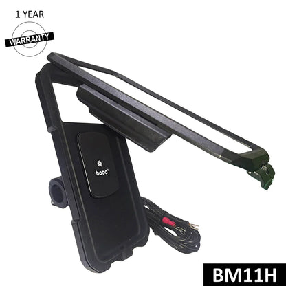 BOBO BM11 Waterproof Bike Phone Holder with 15W Wireless Charger & USB-C