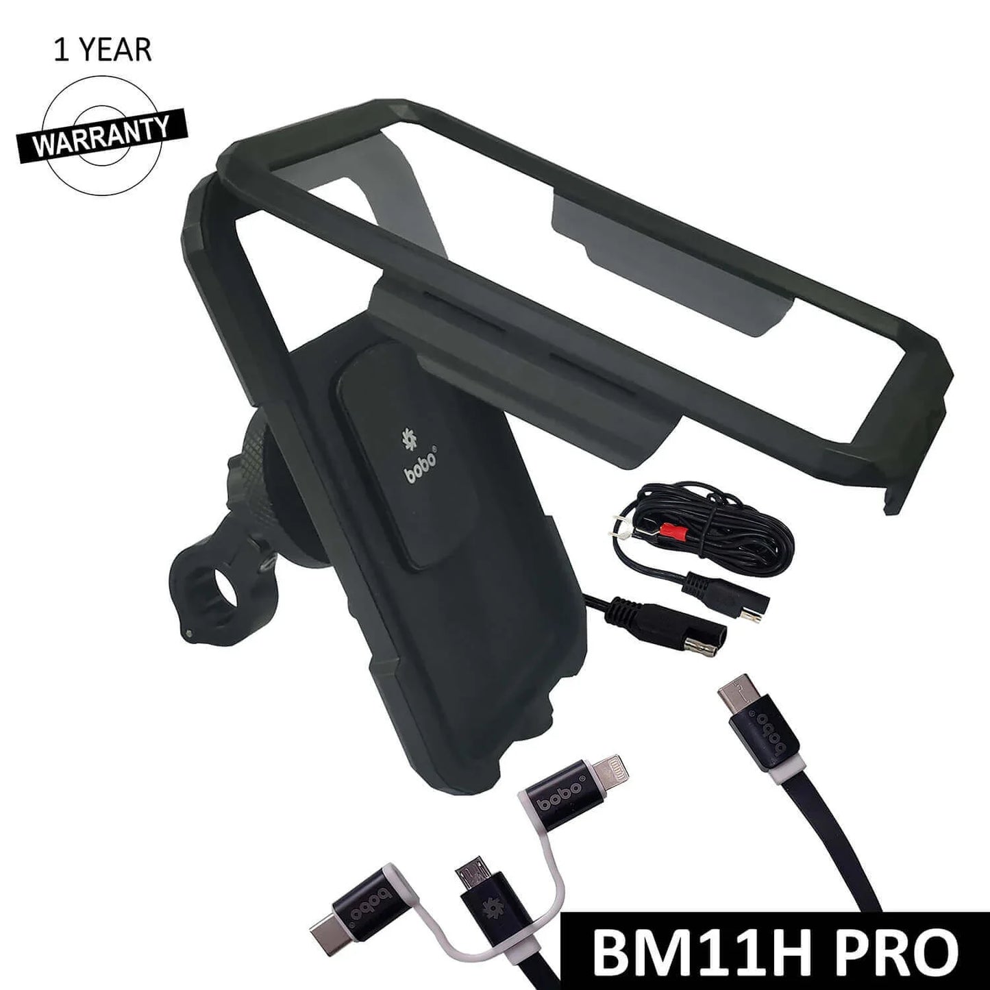 BOBO BM11H PRO Waterproof Bike Phone Mount with Vibration Controller & Wireless Charging
