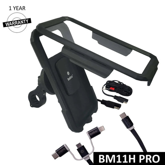 BOBO BM11H PRO Waterproof Bike Phone Mount with Vibration Controller & Wireless Charging