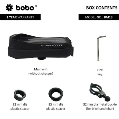 BOBO BM13 Waterproof Zip Box Bike Phone Holder – Secure & Weatherproof