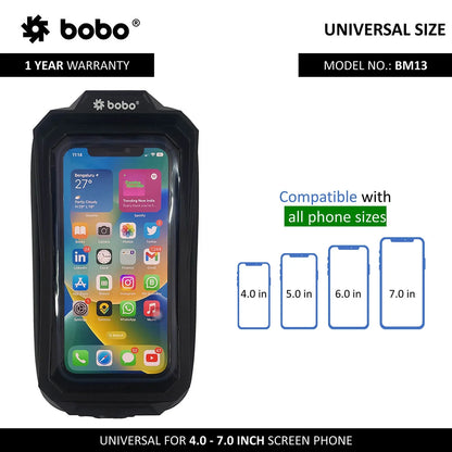 BOBO BM13 Waterproof Zip Box Bike Phone Holder – Secure & Weatherproof