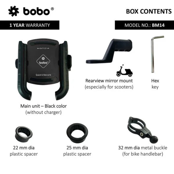 BOBO BM14 Quick Release Bike Phone Holder – Secure & Easy Mounting