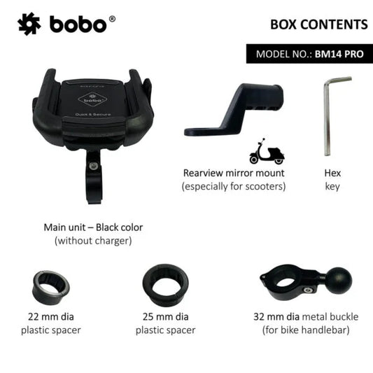 BOBO BM14 PRO Quick Release Bike Phone Holder with Vibration Controller